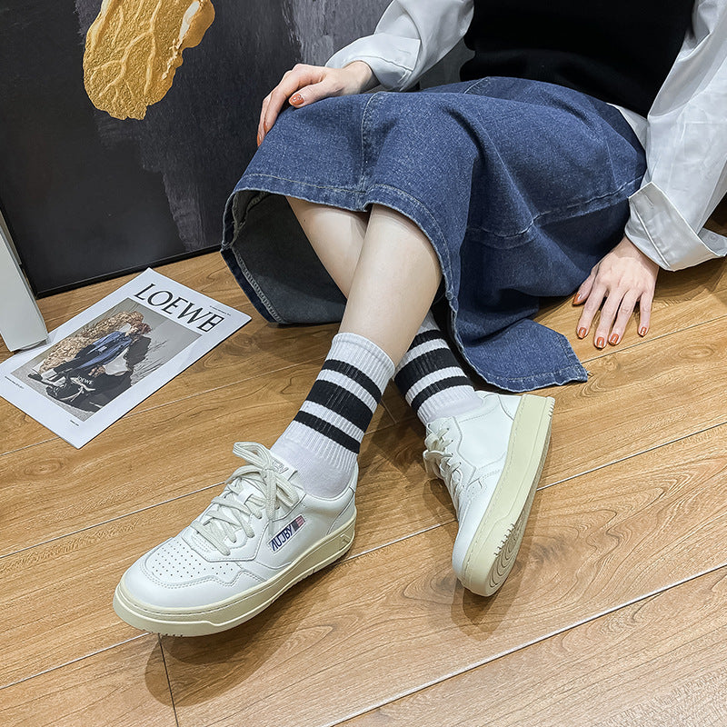 Witte sportschoenen voor dames met flexibele zool