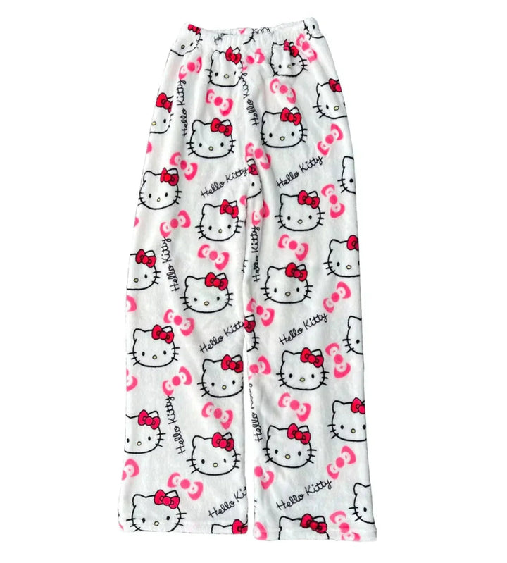 Damesbroek met kattenprint, die comfort en een uniek ontwerp combineert voor diverse gelegenheden.