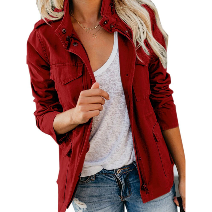 Stijlvolle damesjas met ritssluiting, modern ontwerp, elegant en veelzijdig, past perfect bij elke outfit.
