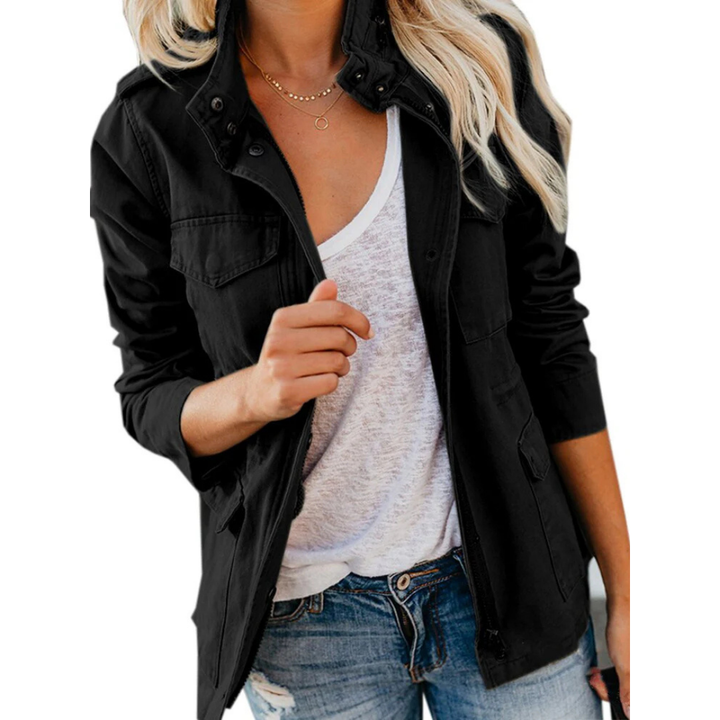 Stijlvolle damesjas met ritssluiting, modern ontwerp, elegant en veelzijdig, past perfect bij elke outfit.
