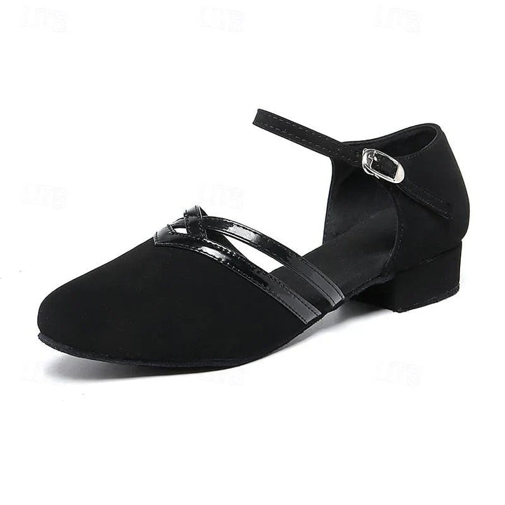 Elegante leren damesschoenen voor moderne dans, met een glinsterend design, optimale bewegingsvrijheid, robuust en stijlvol.
