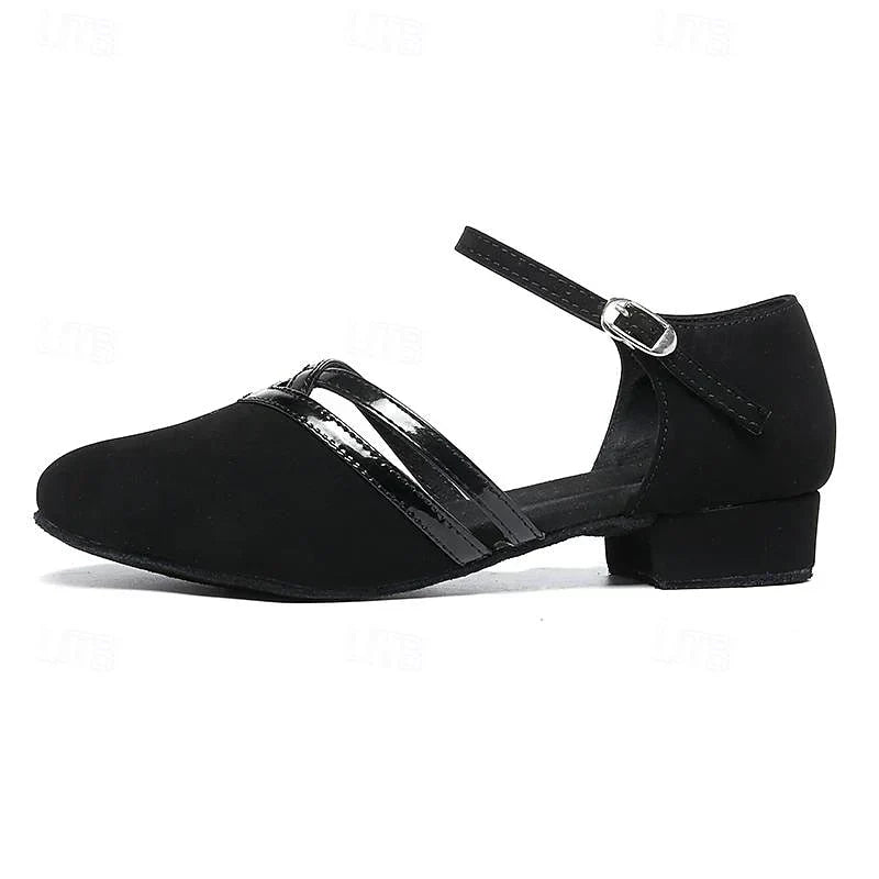 Elegante leren damesschoenen voor moderne dans, met een glinsterend design, optimale bewegingsvrijheid, robuust en stijlvol.