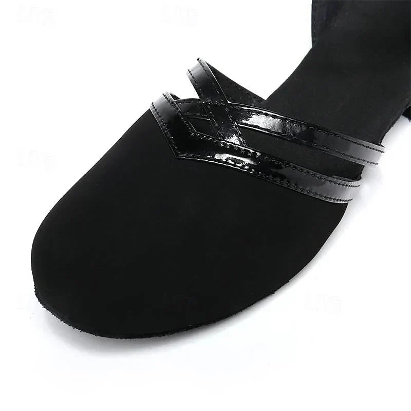 Elegante leren damesschoenen voor moderne dans, met een glinsterend design, optimale bewegingsvrijheid, robuust en stijlvol.