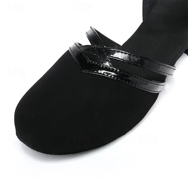 Elegante leren damesschoenen voor moderne dans, met een glinsterend design, optimale bewegingsvrijheid, robuust en stijlvol.