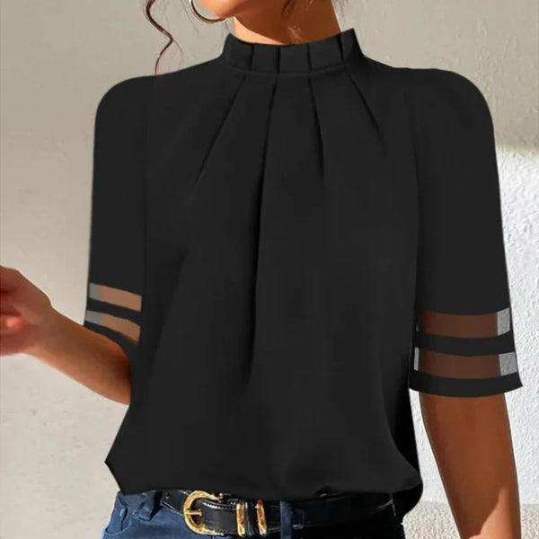 Stijlvolle damesblouse, comfortabel en modieus, ideaal voor een casual of chique look met optionele mouwstijlen.