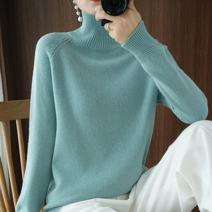 Comfortabele pullover voor dames, een elegante coltrui die warmte en stijl combineert voor herfstmode.