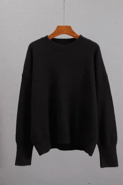 Comfortabele dames kasjmier trui, een maat die prachtig valt. Tijdloze pullover voor diverse lichaamstypes.