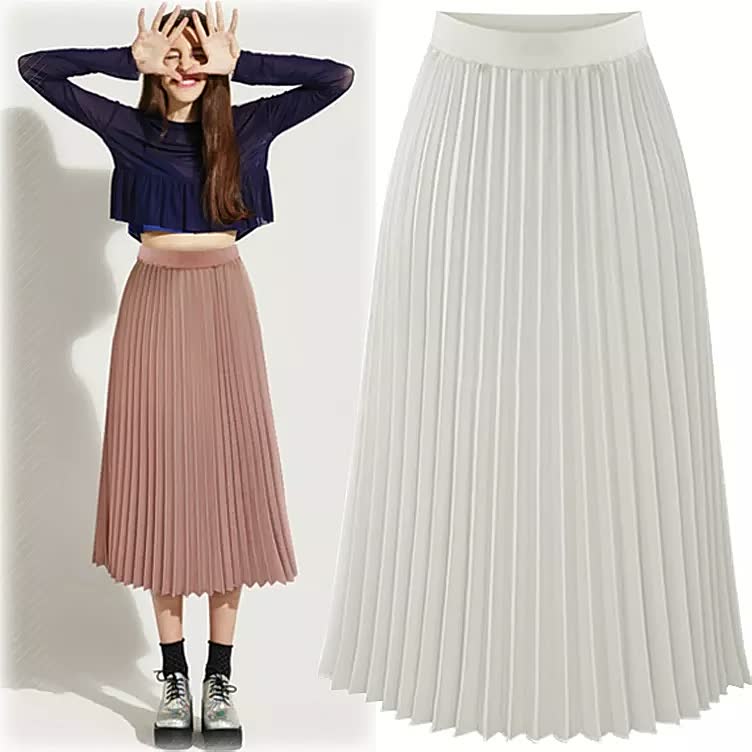 Lente plooirok voor dames met hoge taille, ideaal voor een frisse, modieuze en comfortabele outfit.