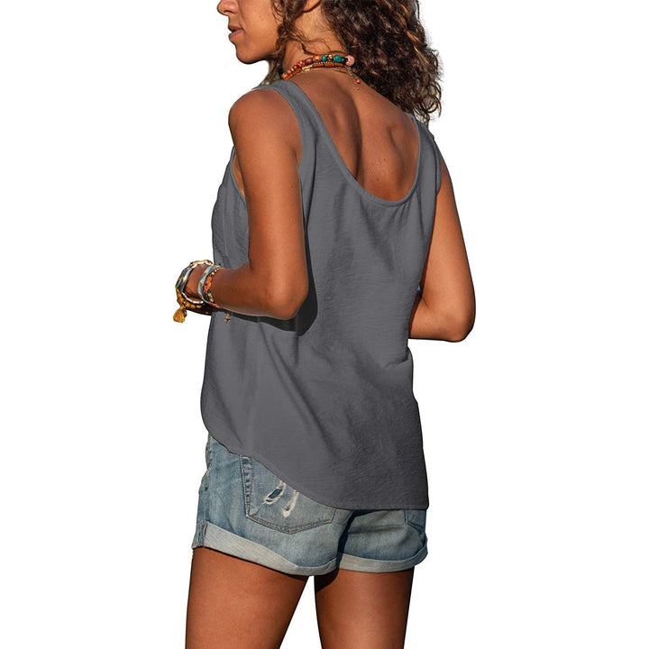 Comfortabele mouwloze dames tanktop, perfect voor warme zomerdagen en casual outfits. Ademend.