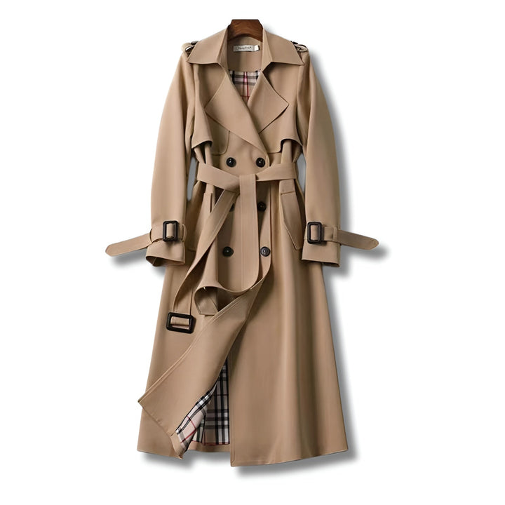 Elegante dames trenchcoat met riem, perfect voor een tijdloos en stijlvol silhouet.