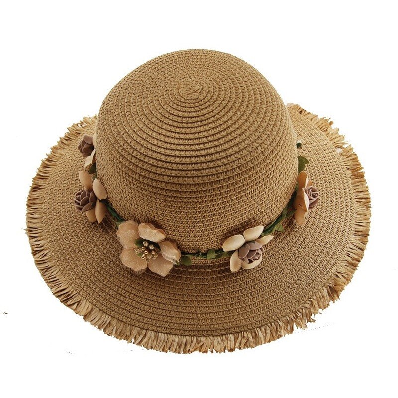 Chique dames zonnehoed met delicate bloemendetails. Een must-have voor zomerse mode en vakanties.