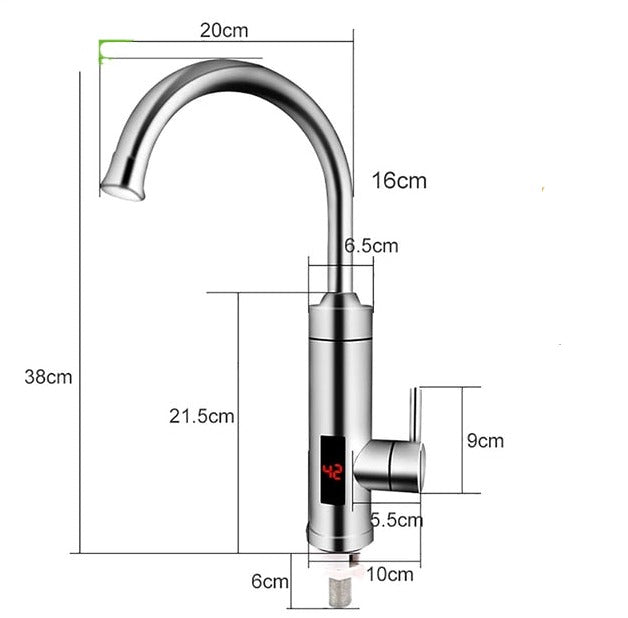 Elegante elektrische keukenkraan, chroomkleurig, met sensor voor waterbesparing en modern design, past perfect in elke keuken