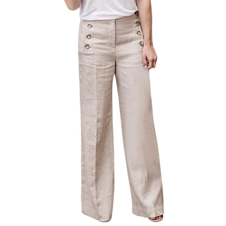 Comfortabele GerdasPants linnen damesbroek met wijde pijpen, ademend en ideaal voor de zomer.