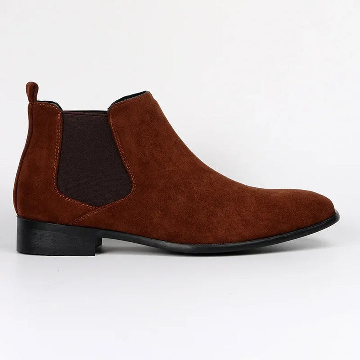 Elegante heren Chelsea laarzen met elastische zijkanten en treklus, bruin en stijlvol, perfect voor elke gelegenheid.