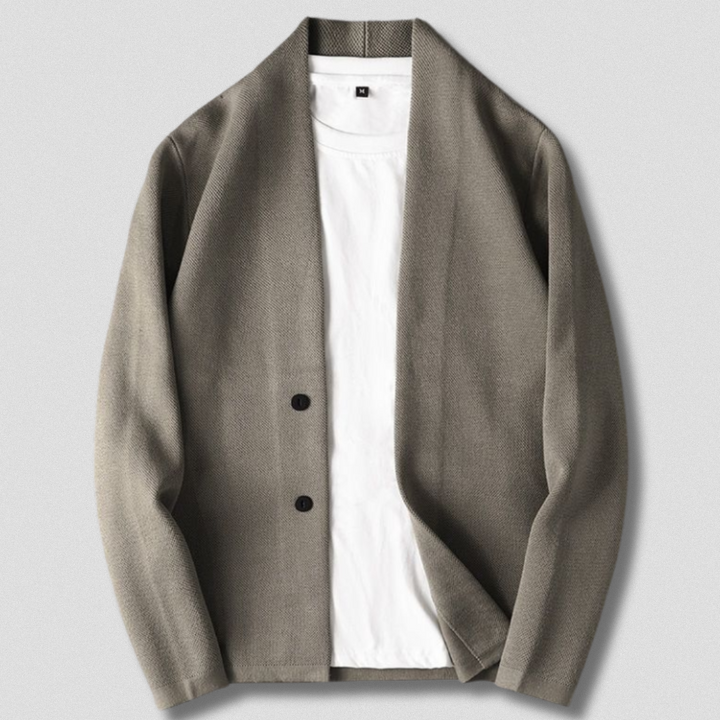 Elegant herenvest in beige, zacht materiaal, stijlvolle snit, comfortabel voor dagelijks gebruik en speciale gelegenheden.
