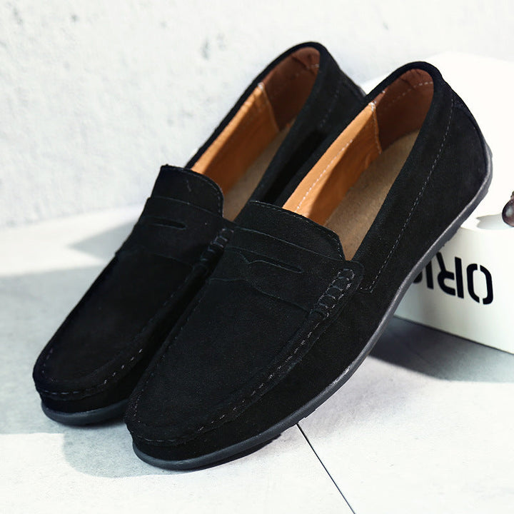 Elegante heren suède mocassins met gevoerde binnenzool, comfortabel slip-on design, veelzijdig te combineren.