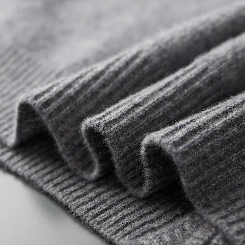 Heren kasjmier trui met rits voor een elegante look in de wintermaanden
