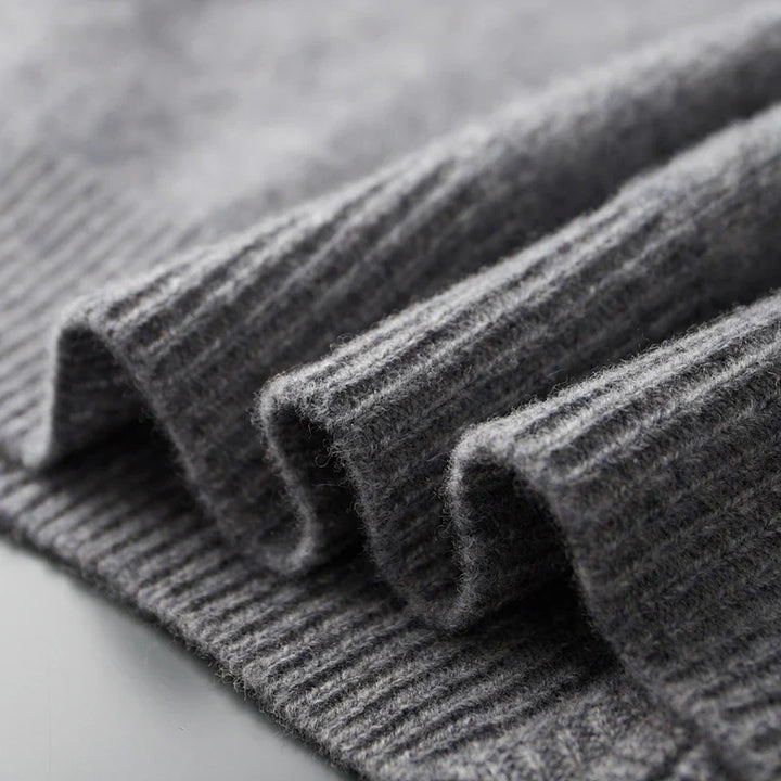 Heren kasjmier trui met rits voor een elegante look in de wintermaanden