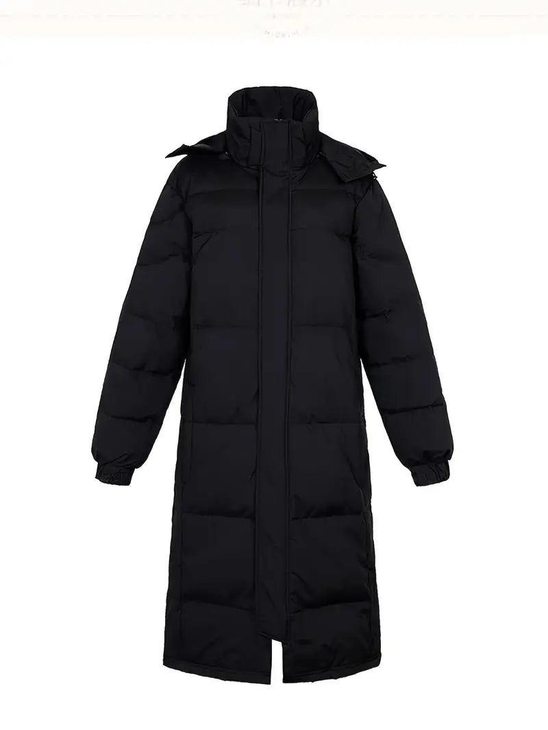 Elegante lange gewatteerde winterjas voor heren met gewatteerd design en optimale weerbescherming voor koude dagen.