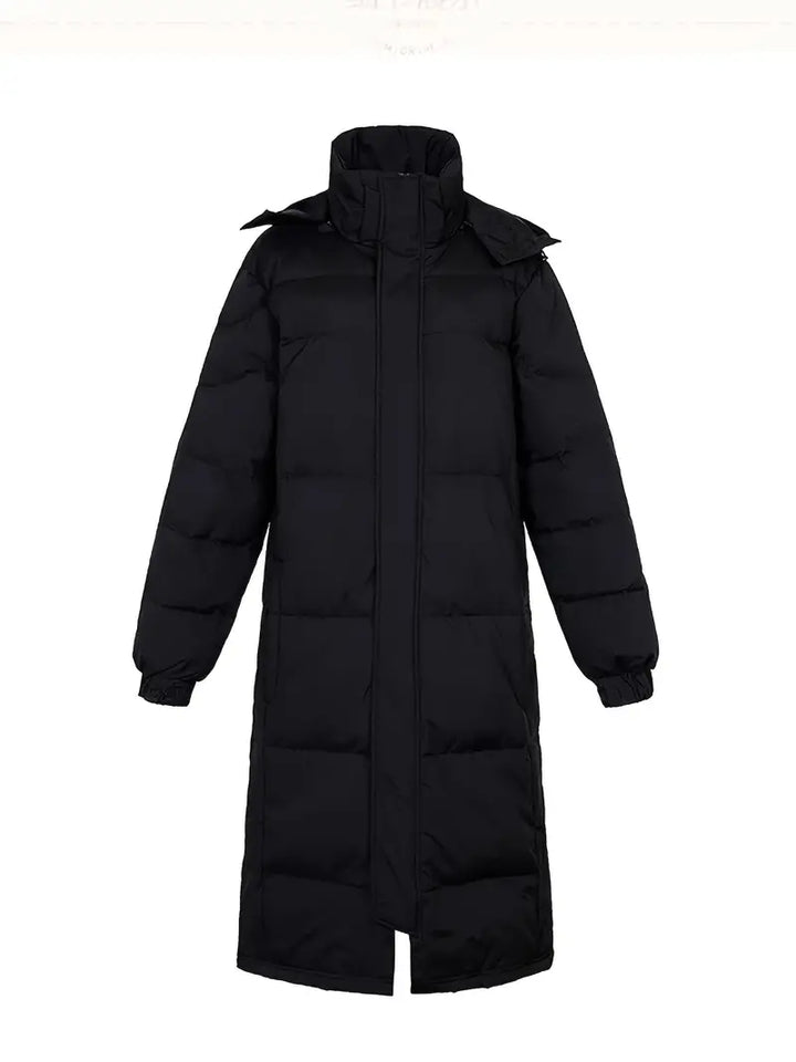 Elegante lange gewatteerde winterjas voor heren met gewatteerd design en optimale weerbescherming voor koude dagen.