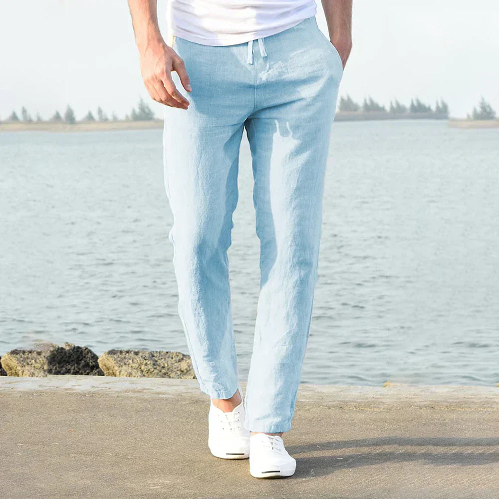 Relaxte heren zomerbroek met losse pasvorm voor ultiem comfort. Perfect voor casual elegance of strandkleding.