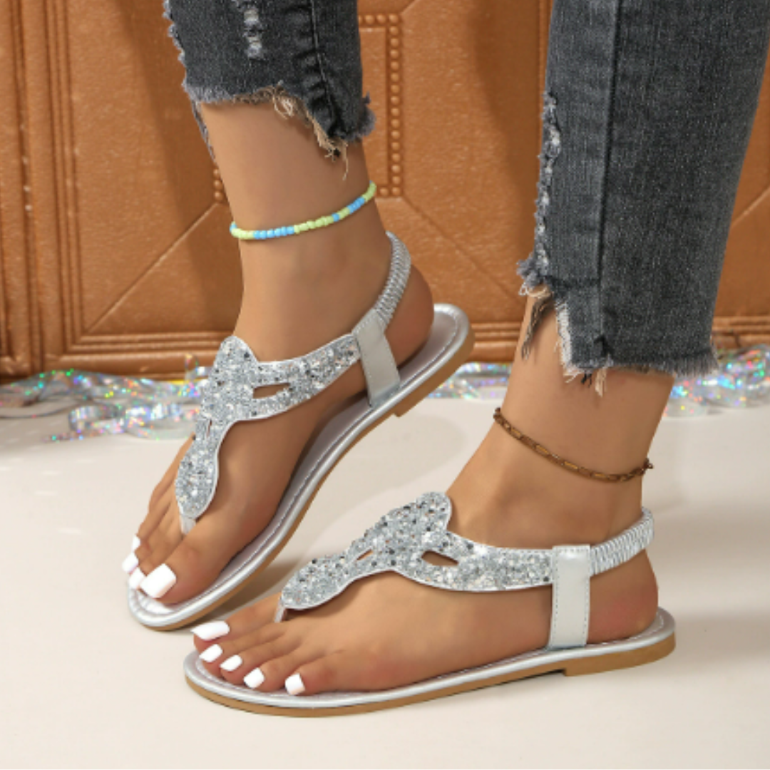 Elegante orthopedische sandalen voor dames met gedempte zool, in beige, met verstelbare bandjes voor comfort en stijl.