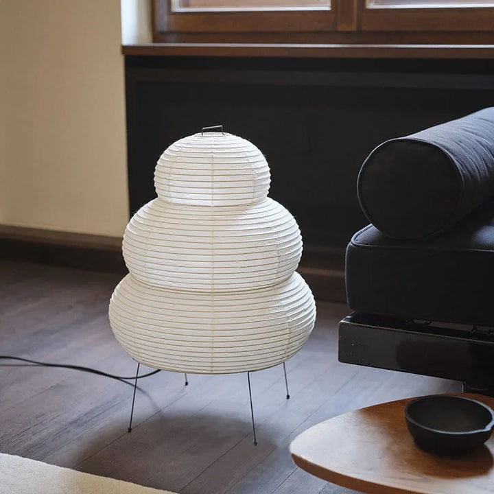 Elegante rijstpapier tafellamp met dimbaar LED-licht, ideaal voor kantoor of woonkamer, zachte, warme sfeer