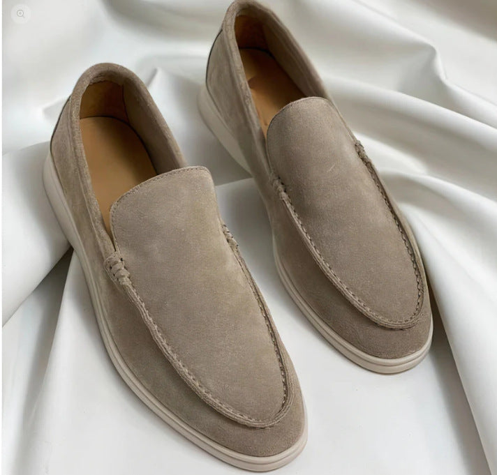 Elegante Ricardo Loafer van hoogwaardig leer, beige, met klassiek design en hoog draagcomfort, herenschoenen.