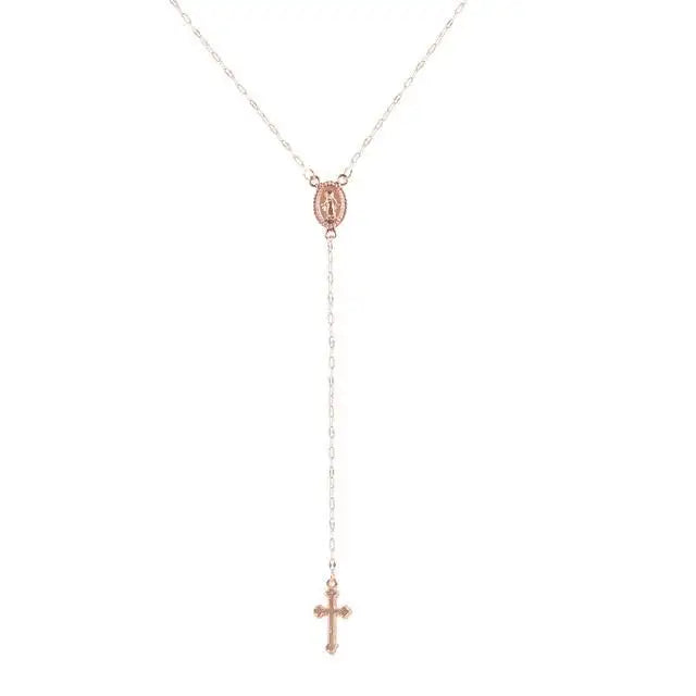 Dames rozenkransketting in goud, een veelzijdig sieraad met een sierlijk en elegant ontwerp.