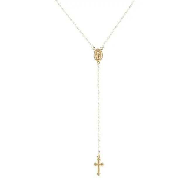 Sierlijke dames rozenkransketting in zilver, een must-have voor elke sieradencollectie.