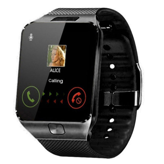 Smartwatch met SIM-kaart, meertalig touchscreen en sportief ontwerp in zwart, ideaal voor dagelijks gebruik en fitness.