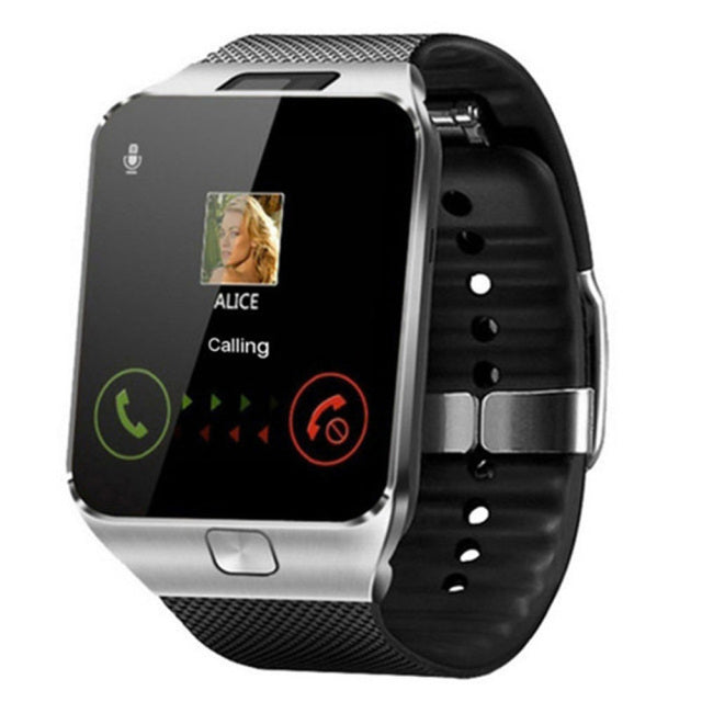 Smartwatch met SIM-kaart, meertalig touchscreen en sportief ontwerp in zwart, ideaal voor dagelijks gebruik en fitness.
