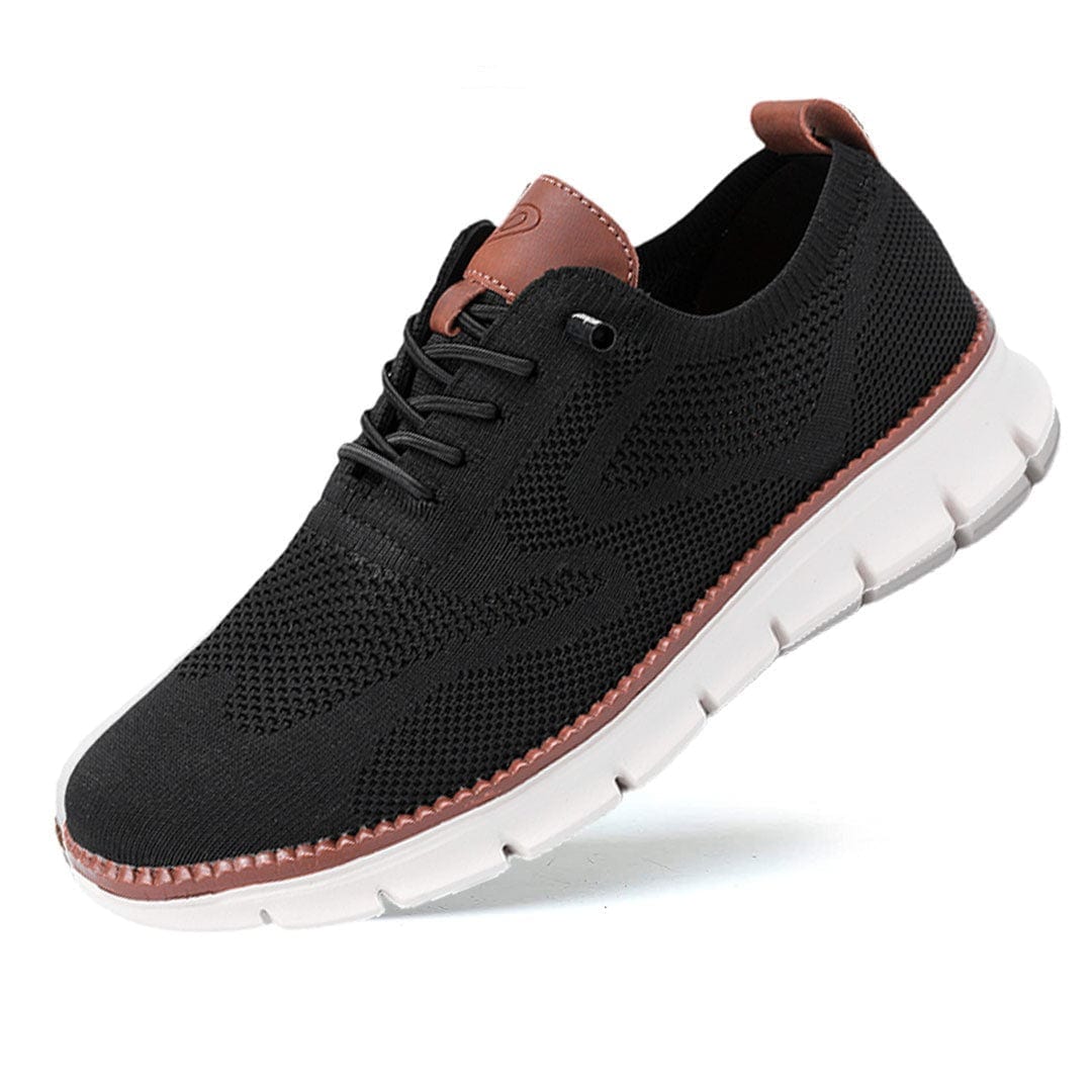 Elegante en ademende herenschoenen op een witte achtergrond, perfect voor veelzijdige gelegenheden en stijlvol comfort.