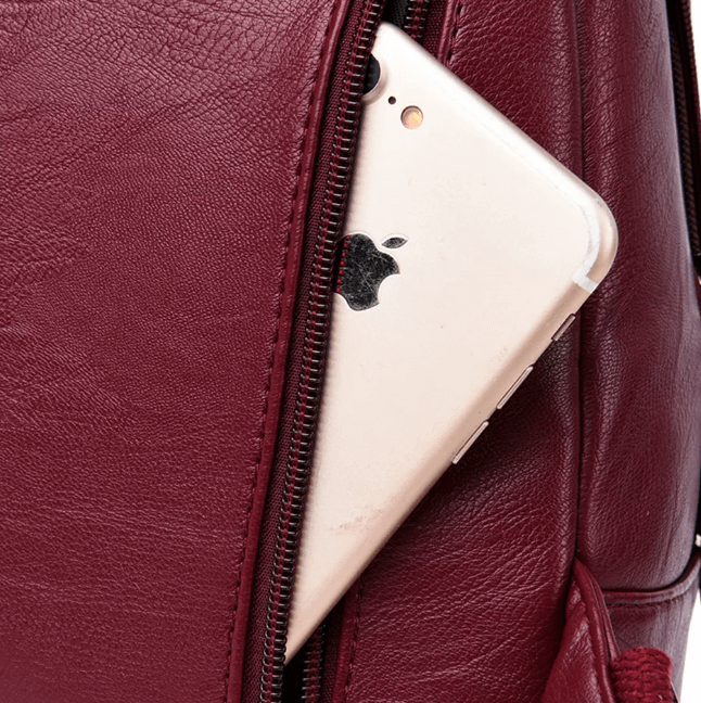 Dames leren rugzak met anti-diefstal features, waterdicht en functioneel.