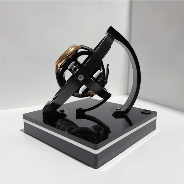 Elegante automatische horlogebeweger met een verfijnd design, ideaal voor luxe horloges in een modern interieur, ruimtebesparend en stil.