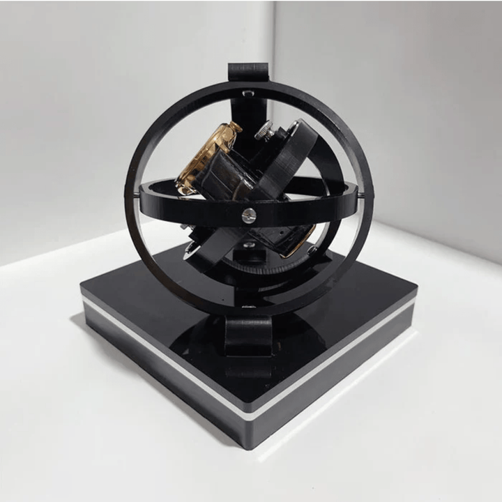 Elegante automatische horlogebeweger met een verfijnd design, ideaal voor luxe horloges in een modern interieur, ruimtebesparend en stil.