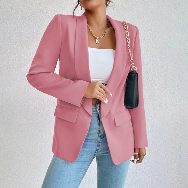 Elegante damesblazer met reverskraag, knoopsluiting in diverse kleuren. Ideaal voor zowel formele als informele gelegenheden.