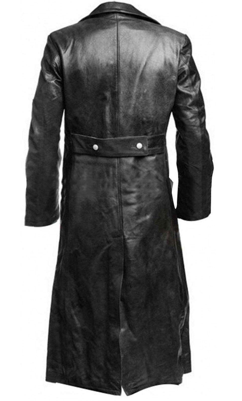 Klassieke zwarte heren trenchcoat, stijlvol en robuust design