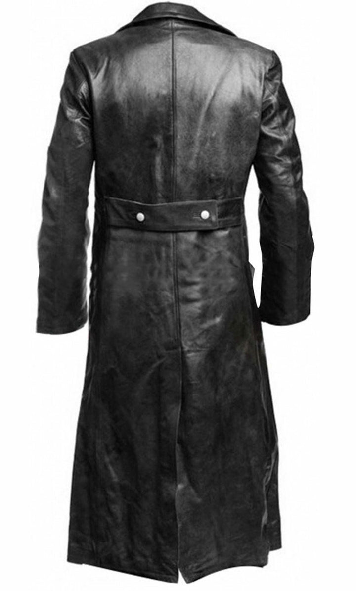 Klassieke zwarte heren trenchcoat, stijlvol en robuust design
