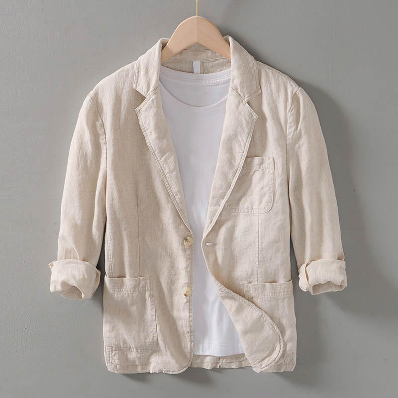 Felix Heren Linnen Blazer - elegant, kreukbestendig, ademend, vooraanzicht