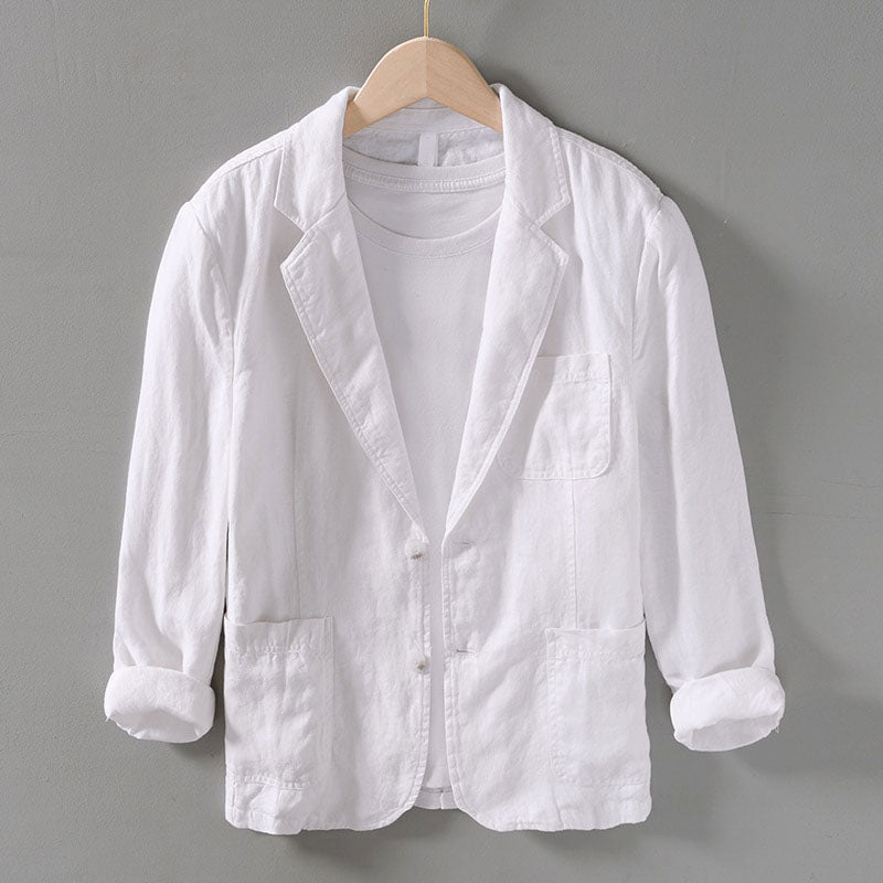Felix Heren Linnen Blazer - elegant, kreukbestendig, ademend, vooraanzicht