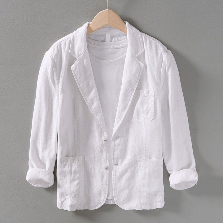 Felix Heren Linnen Blazer - elegant, kreukbestendig, ademend, vooraanzicht