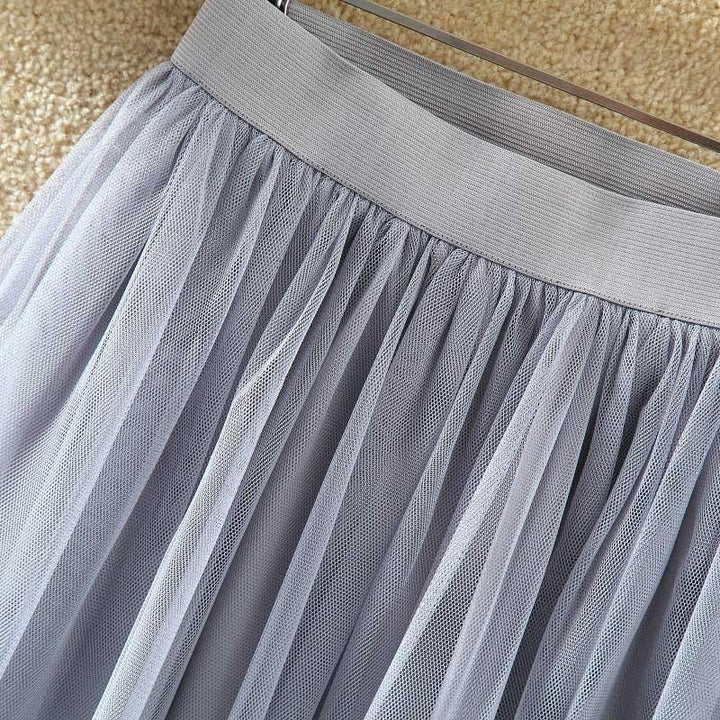 Elegante tule maxi-rok in beige, roze, grijs voor dames, ideaal voor chique outfits en veelzijdige gelegenheden.