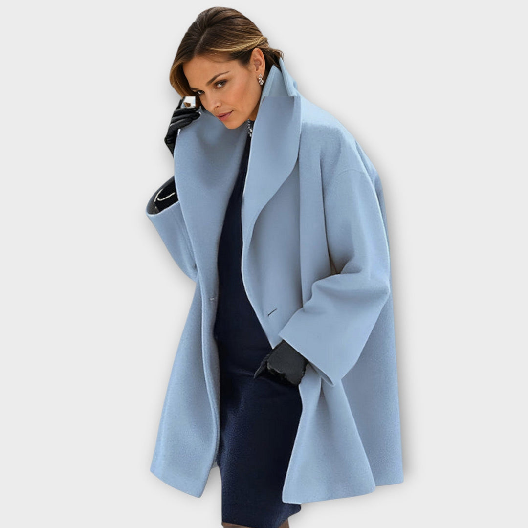 Winddichte wollen jas voor dames, elegant en comfortabel.