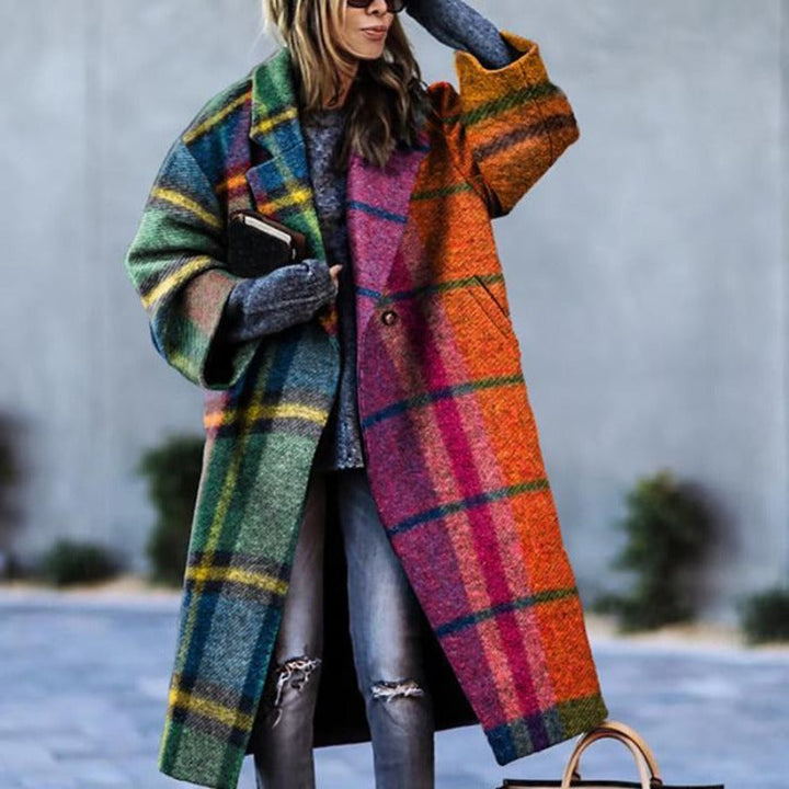Elegante wollen damesmantel, lange winterjas, hoogwaardige wolmix, stijlvolle warmte, modieus voor koude dagen