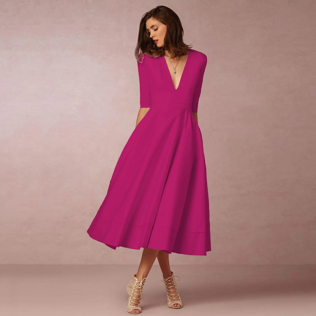 Elegante mouwloze prinsessenjurk voor dames in diverse kleuren, met een klassiek silhouet, perfect voor elke gelegenheid.