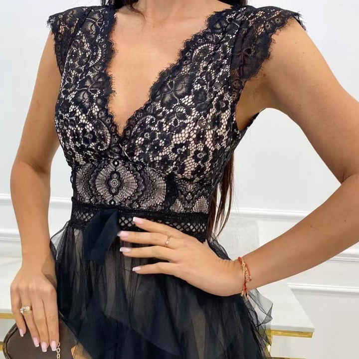 Elegant dames chiffon cocktailjurk met ruches, verleidelijke details, ideaal voor feesten, bruiloften, soepele stof