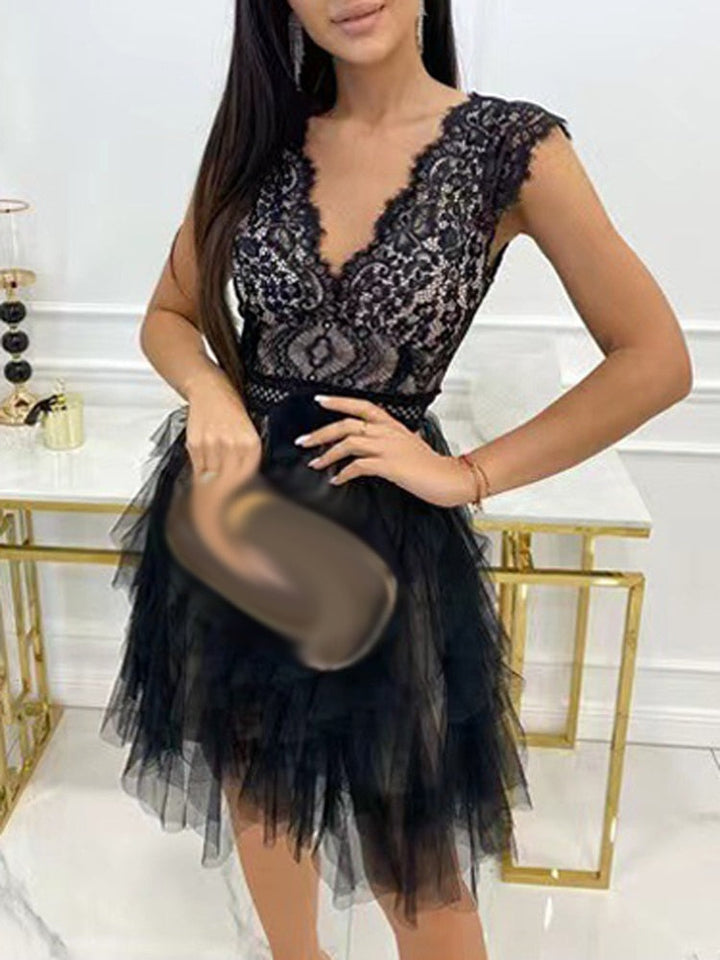 Elegant dames chiffon cocktailjurk met ruches, verleidelijke details, ideaal voor feesten, bruiloften, soepele stof