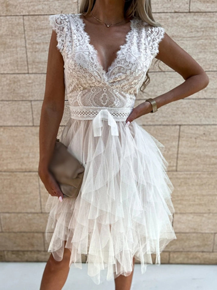 Elegant dames chiffon cocktailjurk met ruches, verleidelijke details, ideaal voor feesten, bruiloften, soepele stof