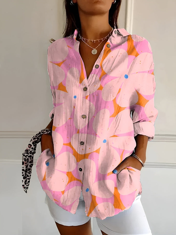 Elegante dames button-down blouse, licht, ademend, figuur benadrukkend, voor een stijlvolle en comfortabele look.